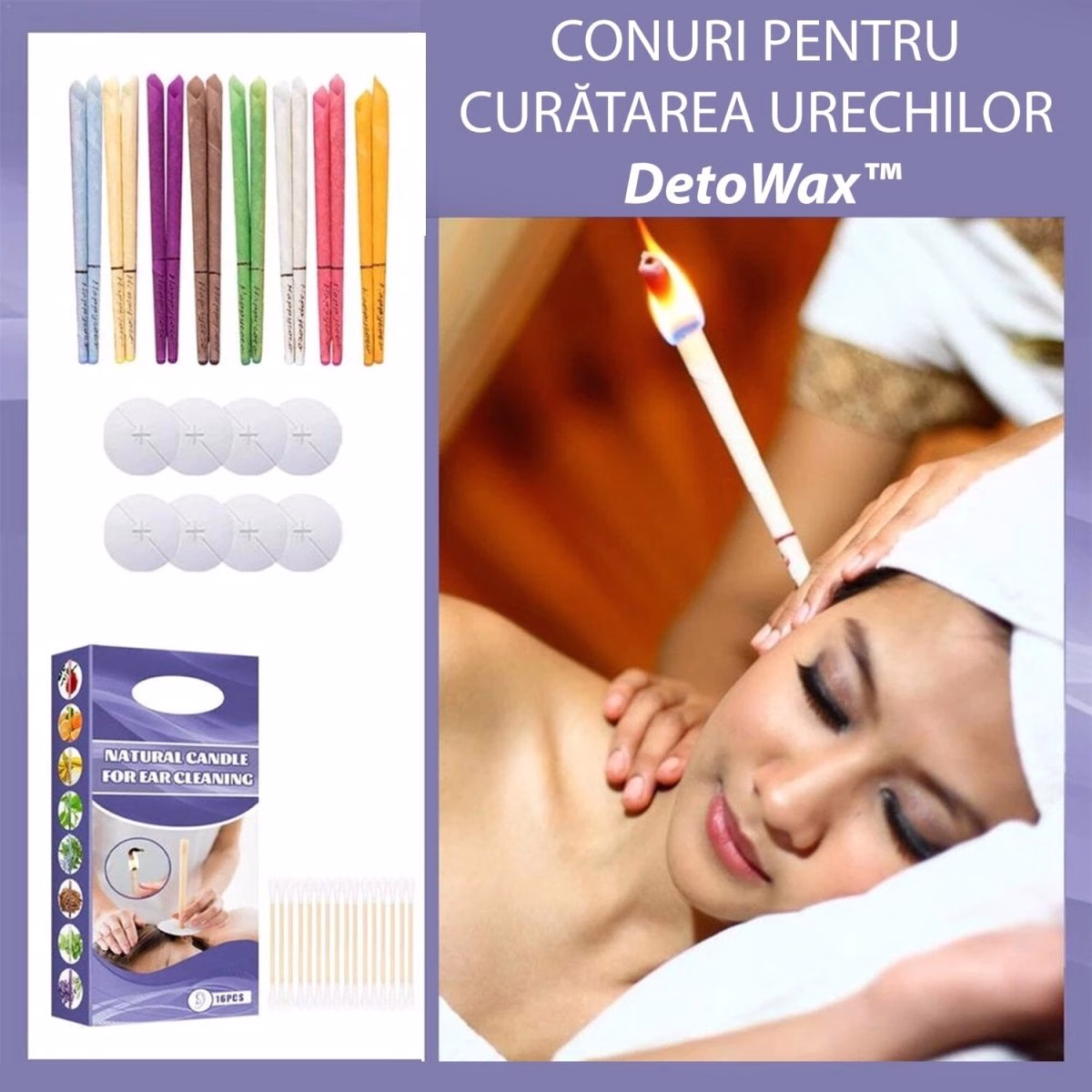 Set 16 Conuri pentru Curatarea Urechilor DetoWax™