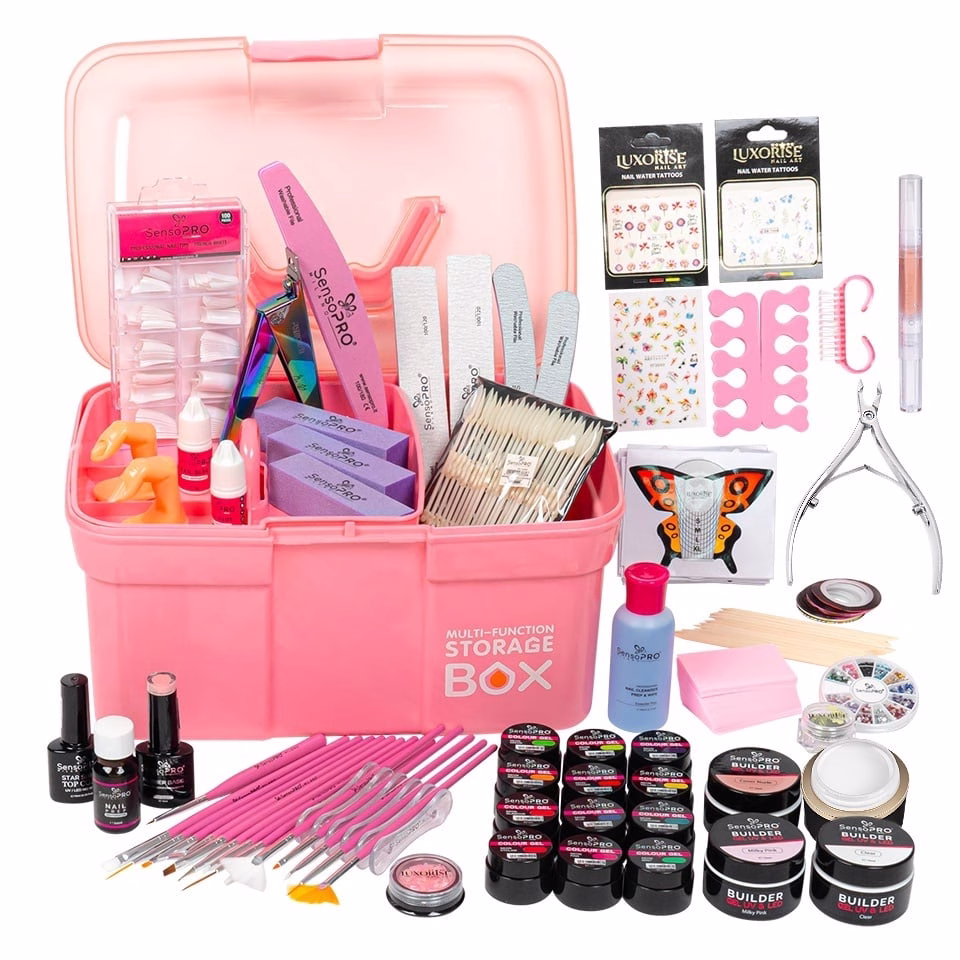 Kit Unghii Gel fara Lampa UV Promotie #07 + CADOURI 12 Geluri UV & Cutie Manichiura